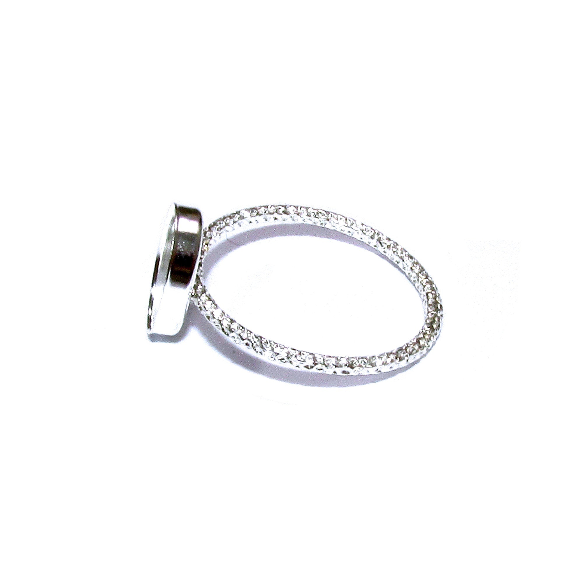 925 Sterling silver decorative blank ring with bezel cup 8x10mm size 4 - 11, Jewelry making, bezel cup, base ring, Setting - 1 piece
