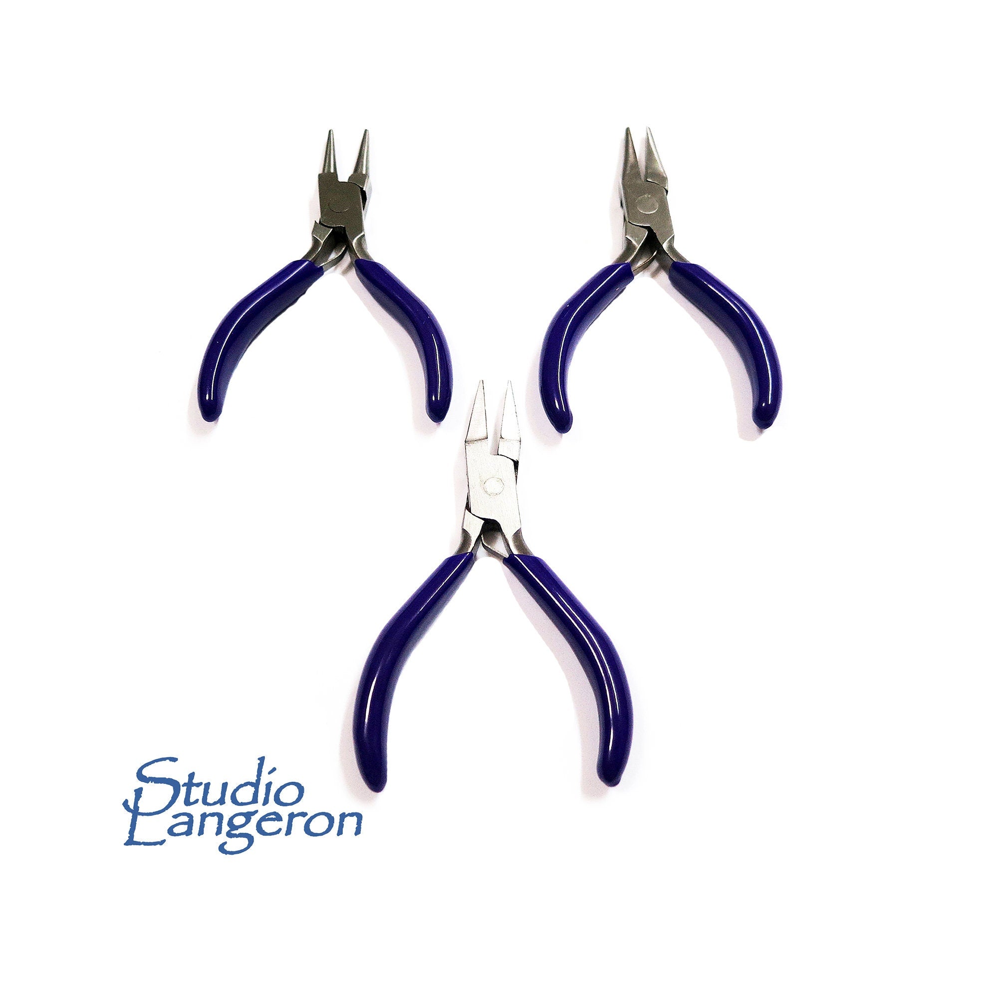 3-piece Mini Plier set for Jewelry Making PL33, BeadSmith, Length 76 mm (3.0 inch) each, Jewelry making  - 1 piece