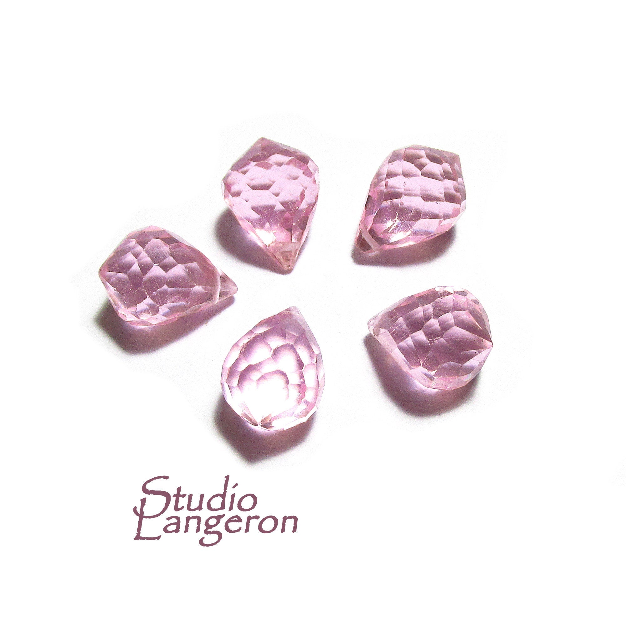 Natural Kunzite Teardrop faceted Beads size 9x6 mm, Kunzite Gemstone, Jewelry making, Natural Gemstone Teardrop beads - 1 piece