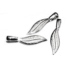 925 Sterling silver large Glue-On Feather Pendant Bail, sterling silver Bail, Jewelry making, Bail finding, Glue-On Bail - 1 piece