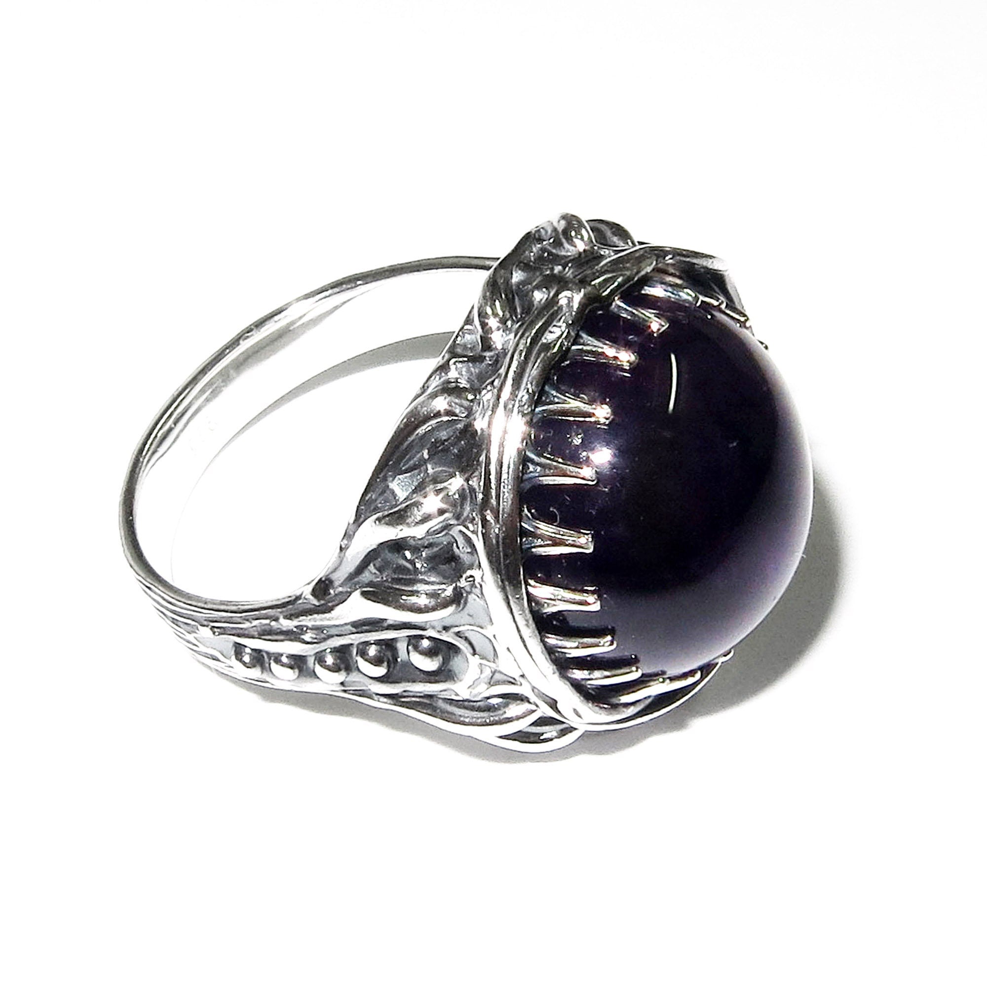 Statement amethyst ring 925 sterling silver size 7, Handmade ring, single copy, 925 sterling silver, Natural amethyst, silver ring, gemstone