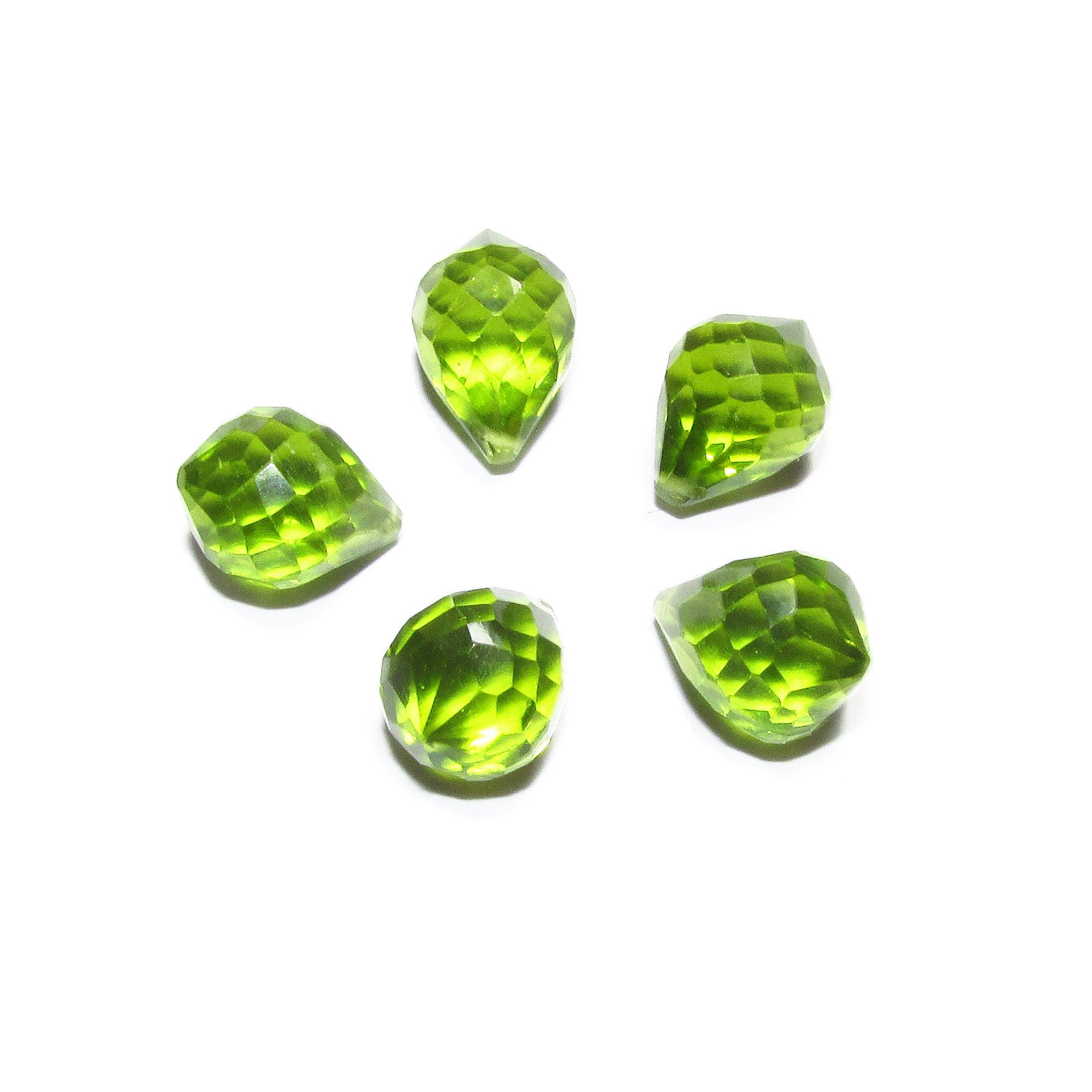 Natural Olivine Teardrop faceted Beads size 10x7 mm, Olivine Gemstone, Jewelry making, Natural Gemstone Teardrop beads - 1 piece