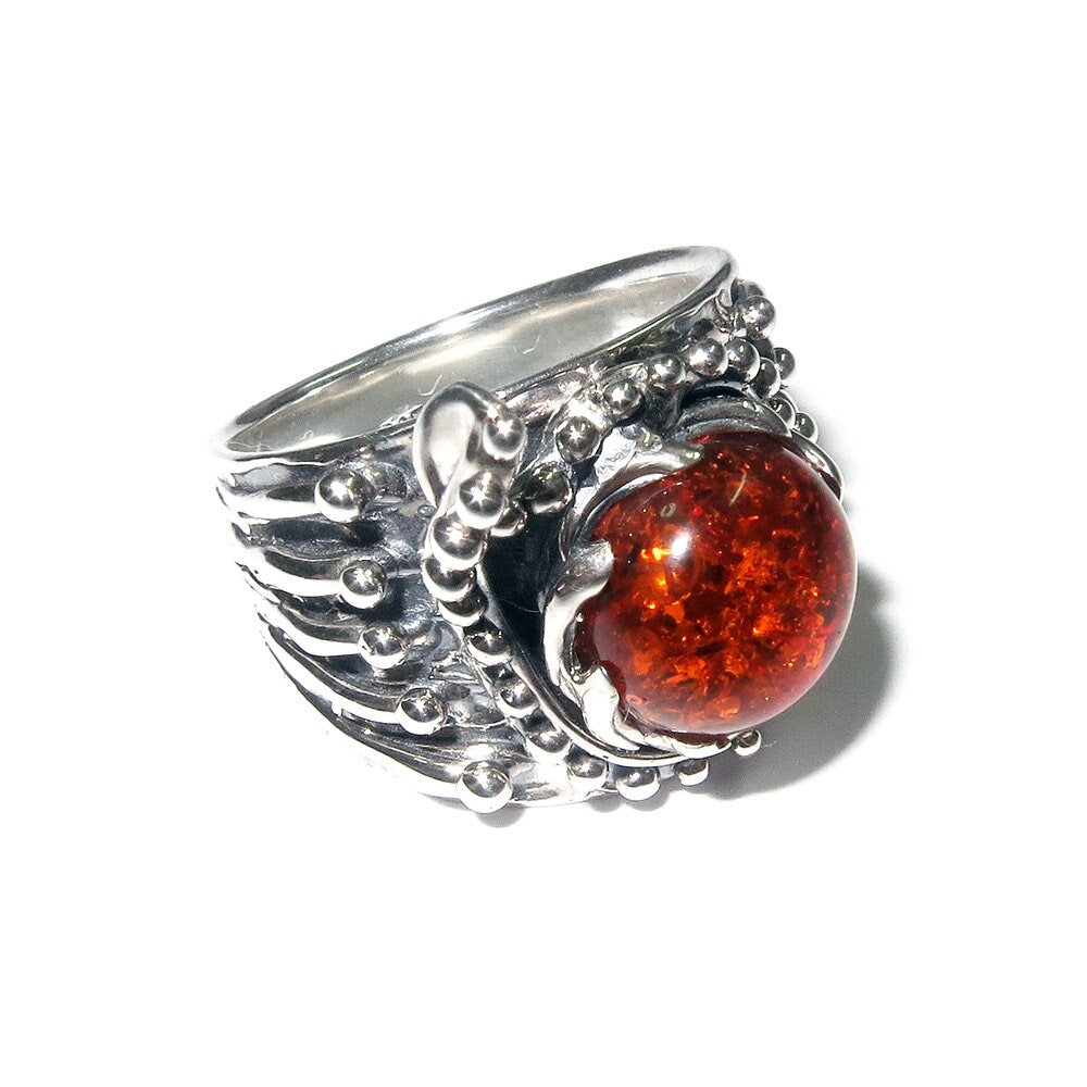 Madagascar Copal ring 925 sterling silver with stamp size 7, Handmade ring, single copy, 925 Sterling silver, Madagascar Copal, gemstone