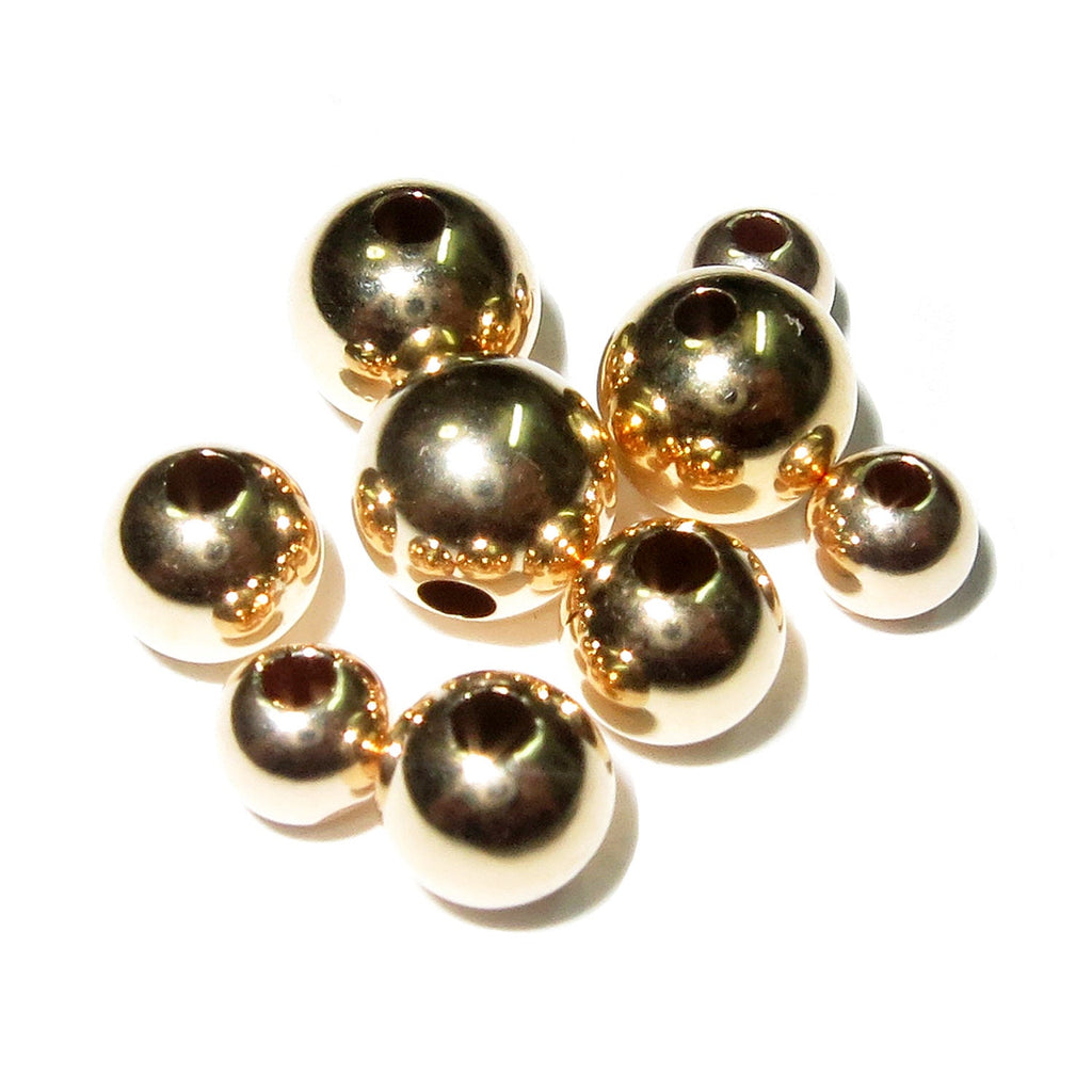 9K solid gold seamless round beads size 2.0-12.0 mm, solid gold beads, round beads, Jewelry making, 9K solid gold, Gold beads - 1 piece