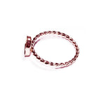 14K Rose gold filled twisted blank ring with bezel cup 6x8mm size 4 - 11, Base ring, Bezel cup, Jewelry making, Rose gold filled - 1 piece