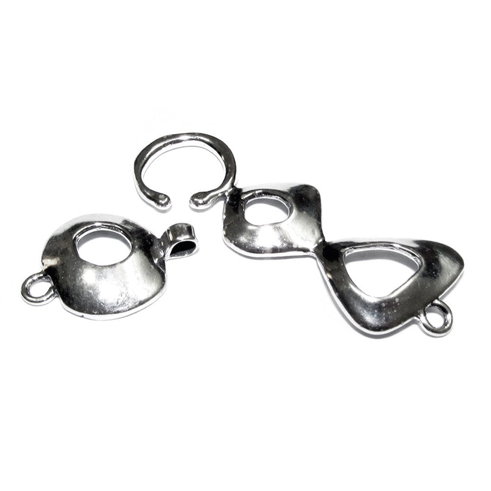 925 Sterling Silver Large Hook Eye Clasps size 6.0 cm, Silver clasp, Jewelry making, Hook eye clasp, Sterling silver, Large clasp - 1 piece