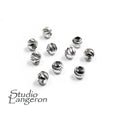 10 pcs 925 Sterling Silver Rhodium plated Diamond cut Beads 2.5 mm, Beads, Silver beads, Diamond cut beads, Jewelry making, 925 silver