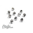 10 pcs 925 Sterling Silver Rhodium plated Diamond cut Beads 2.5 mm, Beads, Silver beads, Diamond cut beads, Jewelry making, 925 silver