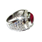 Statement African ruby ring 925 sterling silver size 8 1/2, Handmade ring, single copy, 925 sterling silver, Natural African ruby, gemstone