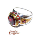 Statement Garnet ring 925 sterling silver size 7, Handmade ring, single copy, sterling silver, Garnet ring,  silver ring, red gemstone