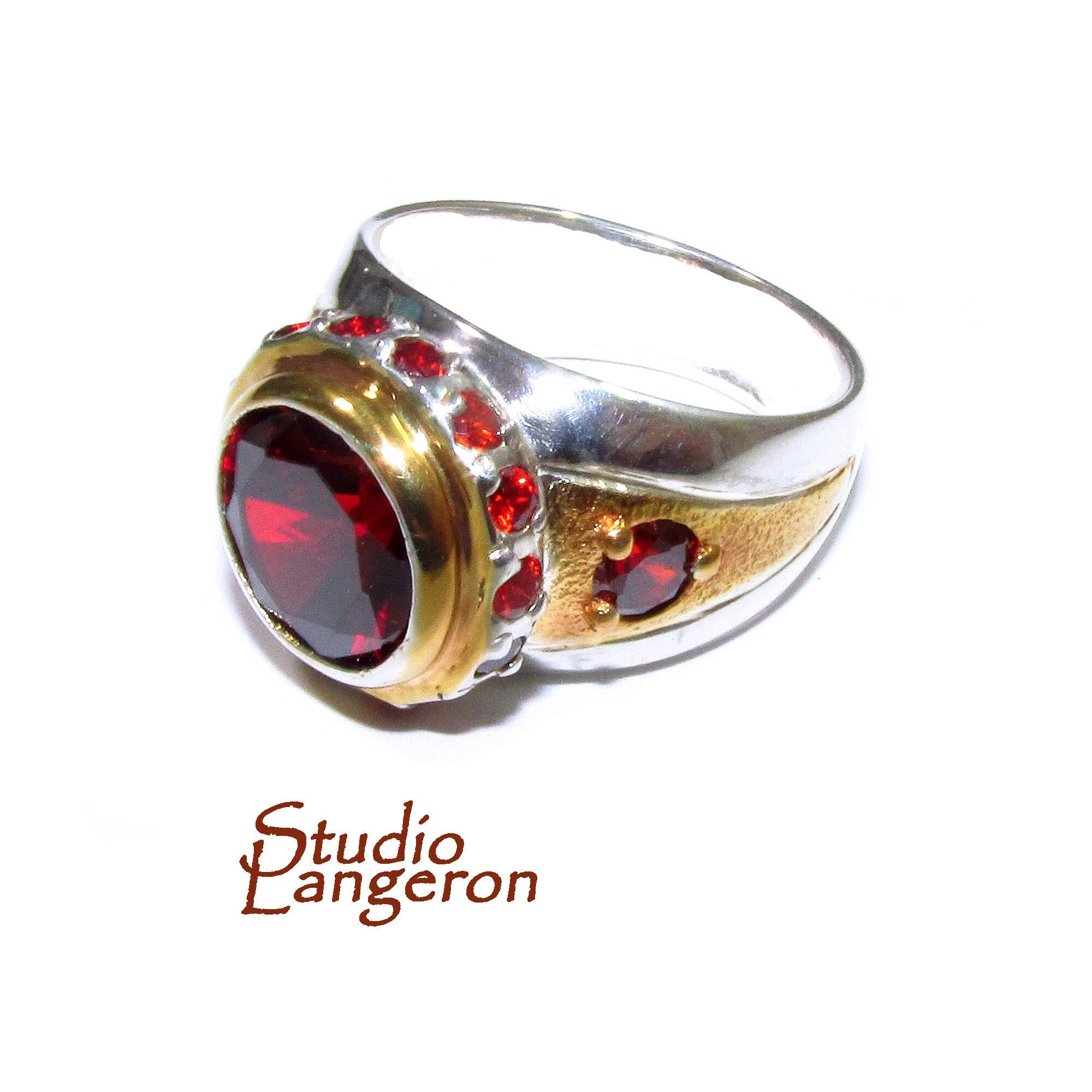 Statement Garnet ring 925 sterling silver size 7, Handmade ring, single copy, sterling silver, Garnet ring,  silver ring, red gemstone