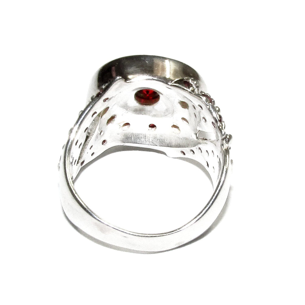 Statement garnet ring 925 sterling silver size 8, Handmade ring, single copy, 925 Silver ring, garnet , silver ring, gemstone, garnet ring