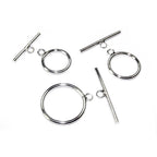 925 Sterling Silver Toggle Clasps sizes 13, 15, 18 mm, Toggle clasp, Clasp, Jewelry making, 925 sterling silver, Silver clasp - 1 piece