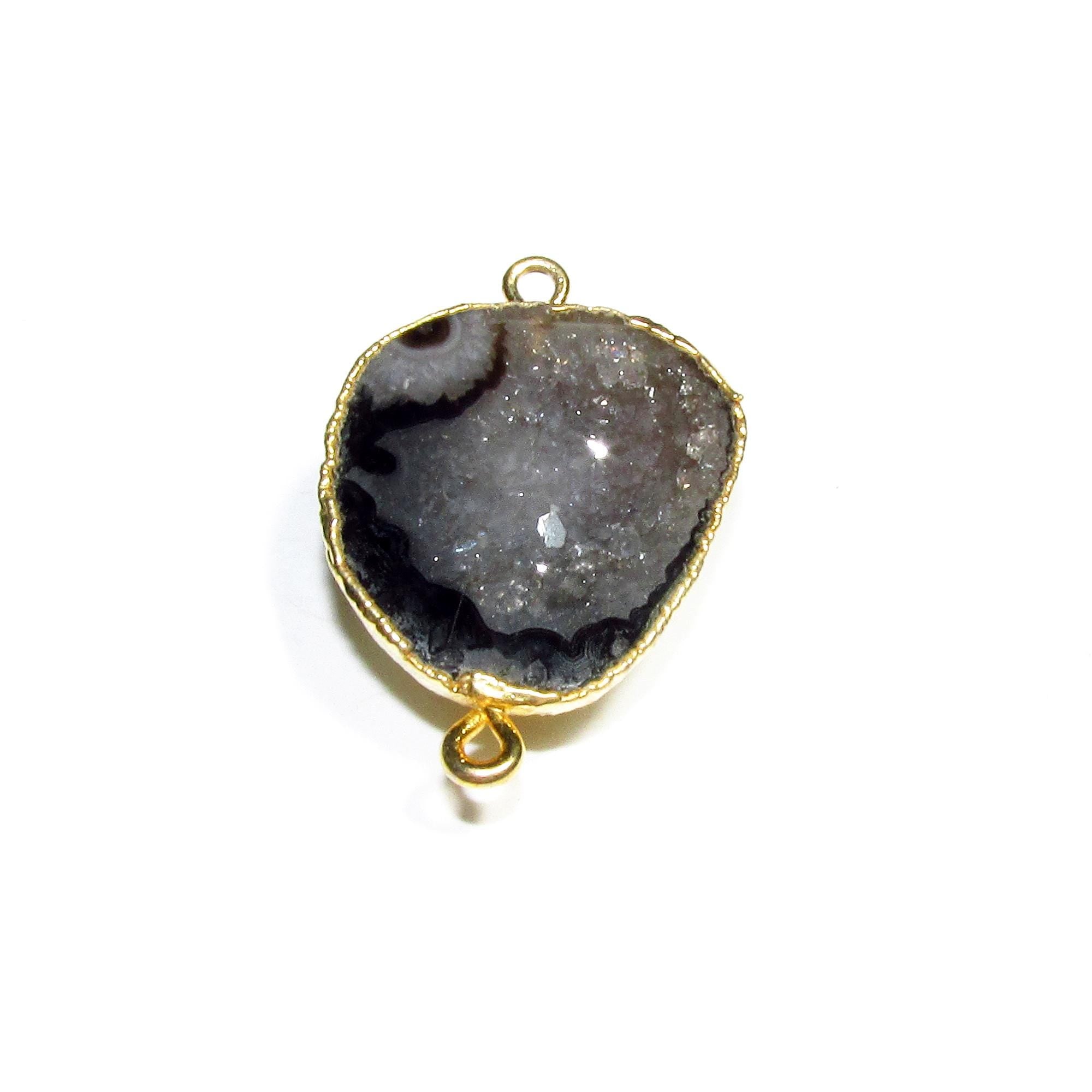 SALE!  Agate druse connector size 21x19mm, Natural agate, Natural Gemstone, Jewelry making - 1 piece