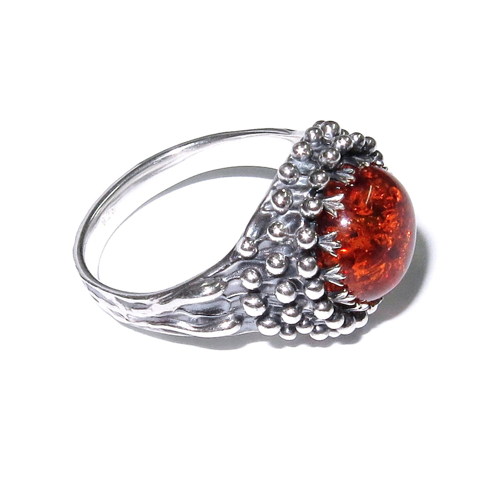 Statement Madagascar Copal ring 925 sterling silver size 7 1/2, Handmade ring, single copy, 925 Sterling silver, Madagascar Copal, gemstone