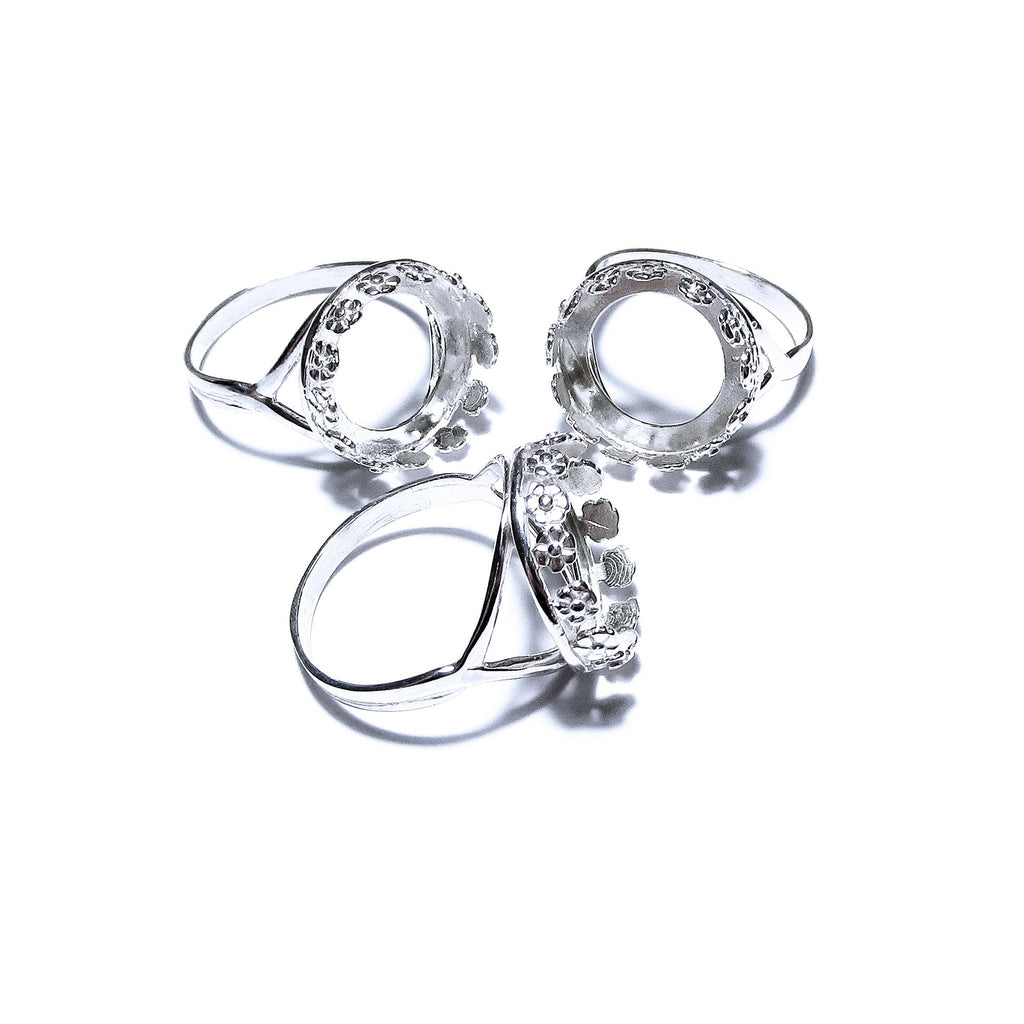 14 mm 925 sterling silver blank ring with bezel cup size 5, 6, 7, 8, Jewelry making, bezel cup, base ring, Setting, silver ring - 1 piece