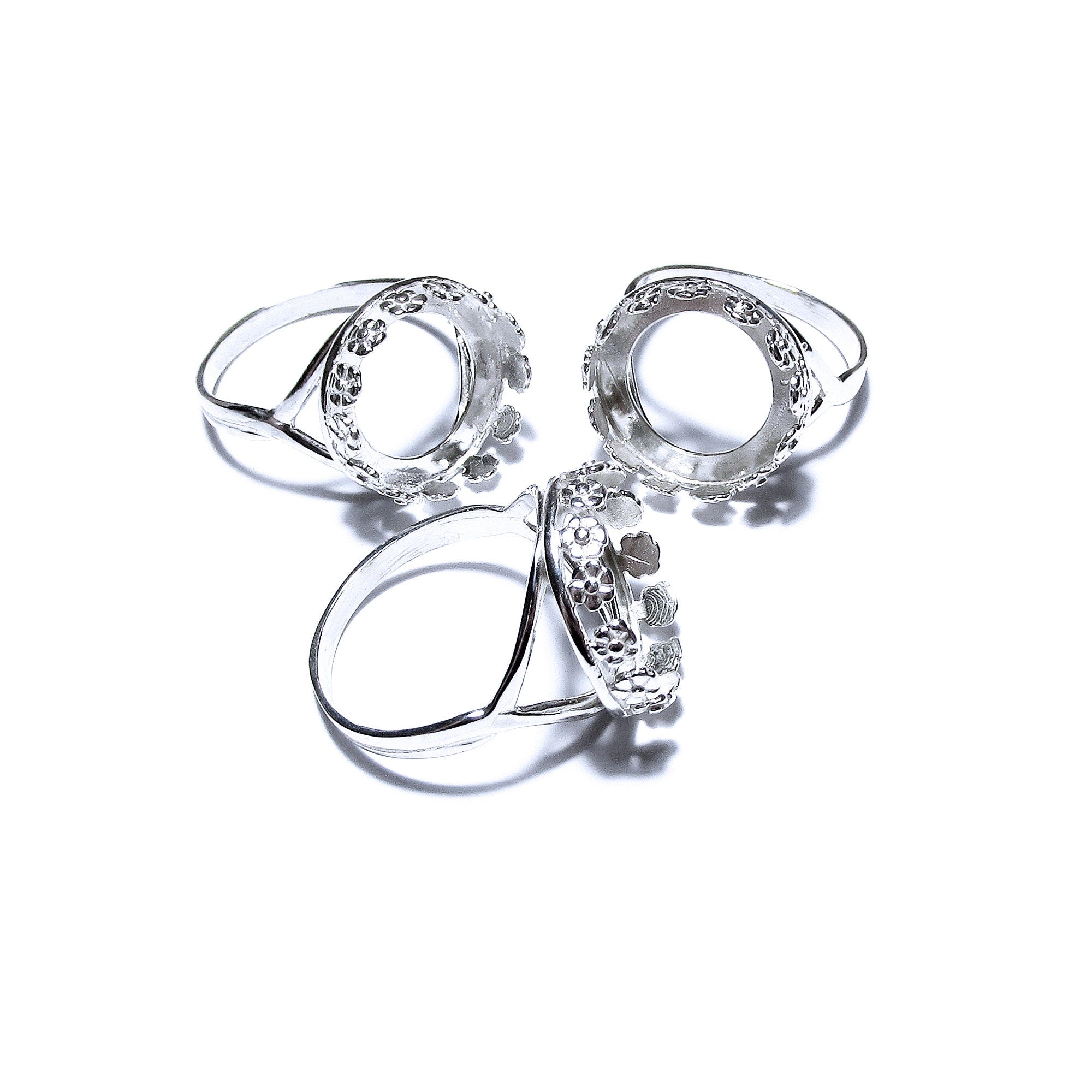 14 mm 925 sterling silver blank ring with bezel cup size 5, 6, 7, 8, Jewelry making, bezel cup, base ring, Setting, silver ring - 1 piece