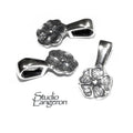 925 Sterling silver medium Glue-On Pendant Bail, Flat Pad Pendant Bails, sterling silver Bail, Jewelry making, Bail Glue-On - 1 piece