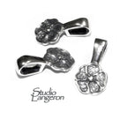 925 Sterling silver medium Glue-On Pendant Bail, Flat Pad Pendant Bails, sterling silver Bail, Jewelry making, Bail Glue-On - 1 piece