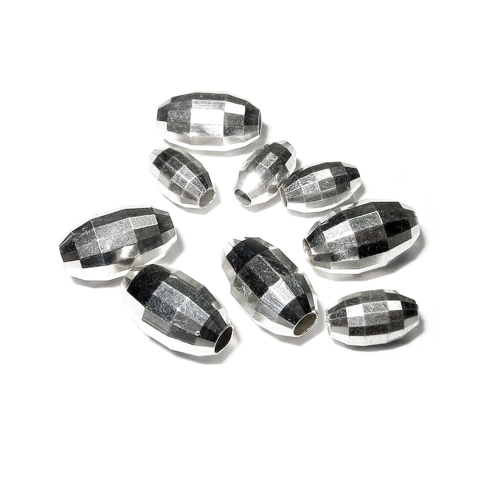 925 Sterling Silver Disco cut shiny oval Beads Size 3x5, 4x6 mm, Jewelry making, Disco oval Spacer Beads, Silver oval beads - 1 piece