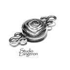 925 Sterling Silver Button Padlock Magnetic Clasp, Magnetic clasp, Silver clasp, Round clasp, Jewelry making, 925 silver clasp - 1 piece