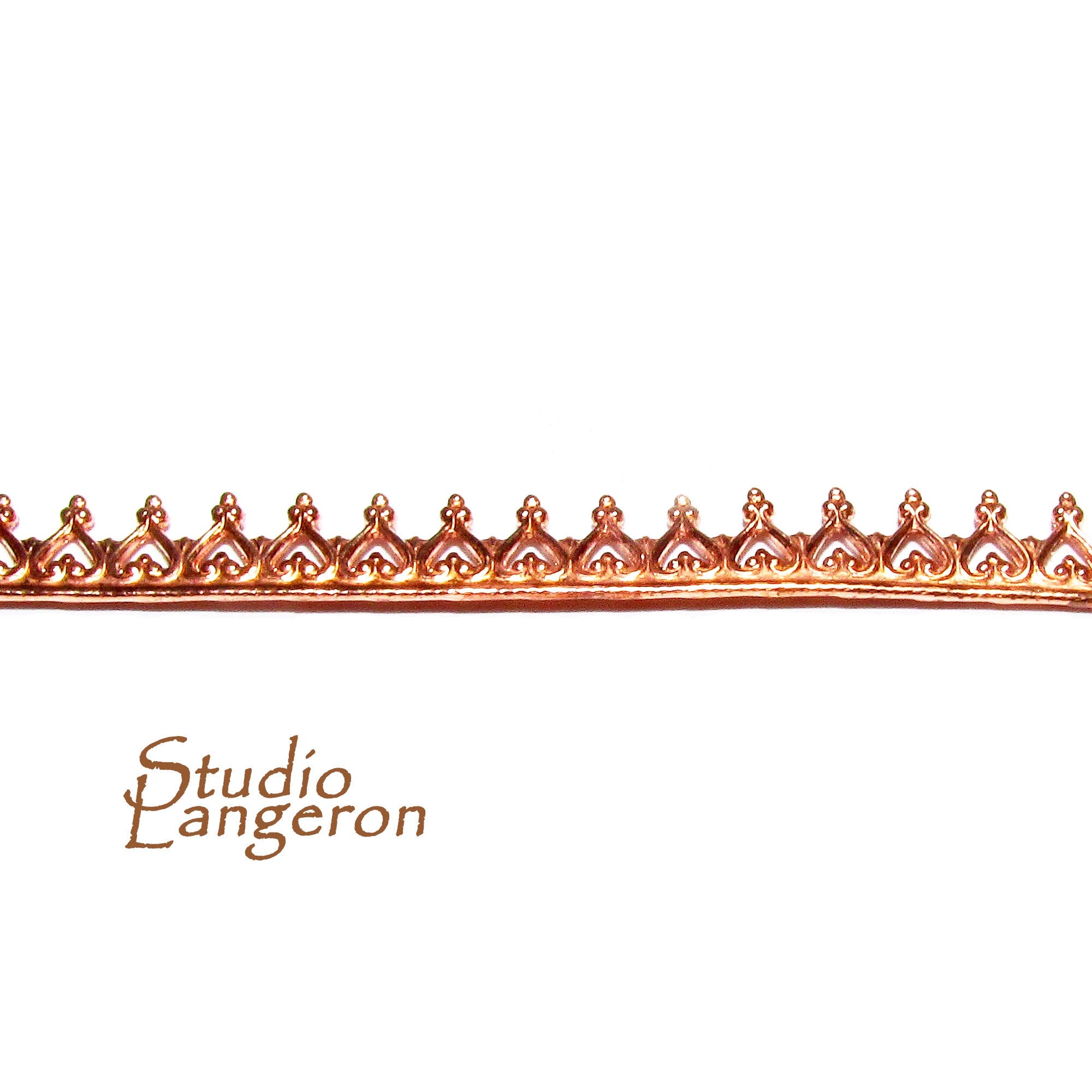 Natural Copper Gallery wire, Copper wire, Gallery pattern, Gallery ribbon, Wire, Setting, Jewelry making, Copper findings - 4 inch (10 cm)