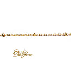 14/20 Yellow Gold-Filled Oval Cable Chain with 2mm Roundel Beads - 1 Ft (30 cm)