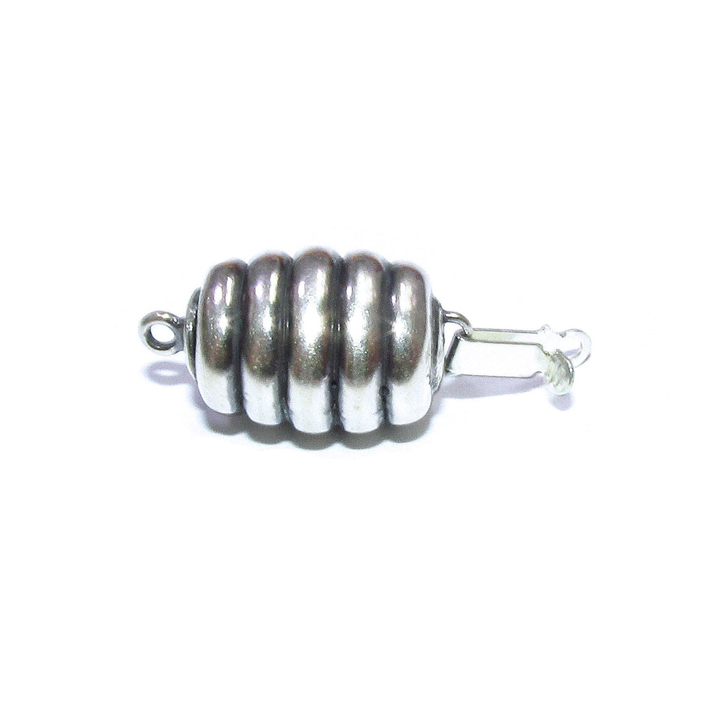 925 Sterling Silver Round Safety Clasp size 9.5x12.5 mm, Silver bead clasp, Jewelry making, 925 Sterling silver, Safety clasp - 1 piece