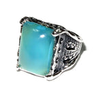 Blue chalcedony ring 925 sterling silver, size 5, Handmade ring, single copy, 925 sterling silver, Blue chalcedony, silver ring, gemstone