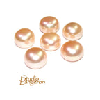11 mm Peach pearls half-drilled Cabochon, Natural Pearl, Peach pearls Gemstone, Round pearl, Jewelry making, ring, earrings - 1 piece