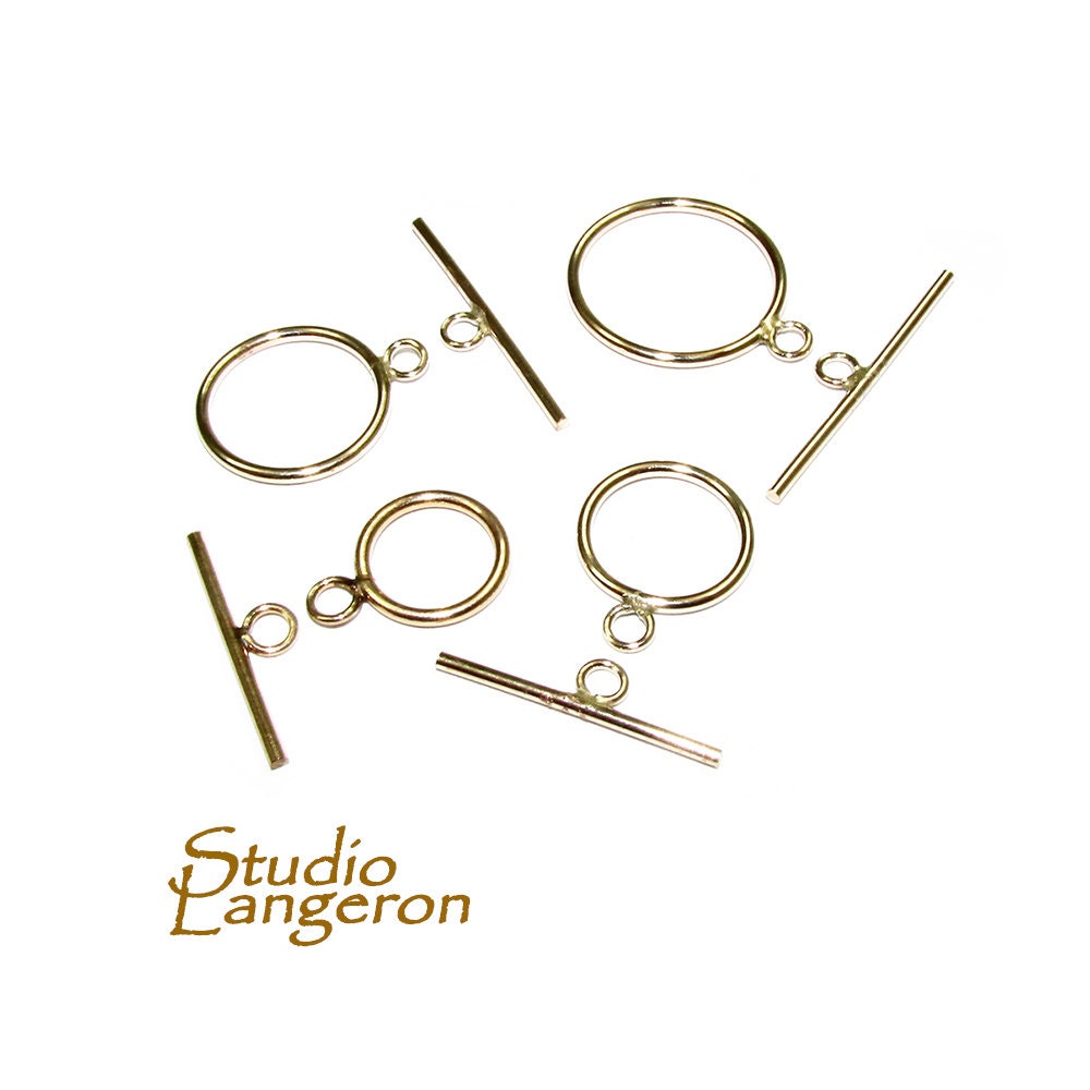 14K Yellow Gold filled Toggle Clasps sizes 10, 12, 14, 17 mm, Toggle clasps, Clasps, 14K Gold Filled clasp, Jewelry making - 1 piece