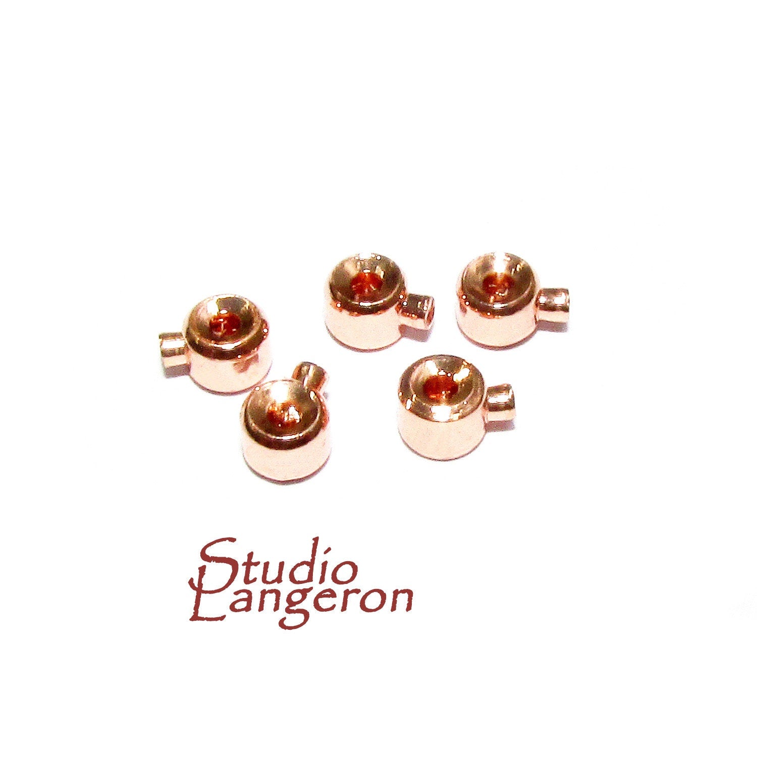14K Rose Gold filled Crimp Bead one-touch size 3.2x2.5mm, One-touch crimp beads, Jewelry making, Gold filled, Gold filled beads - 1 piece
