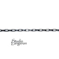 2.5x5.0 mm 925 Sterling Silver Black Rhodium Plated rectangular cable chain, Silver chain, Black Rhodium, Jewelry making - 1 Ft (30 cm)
