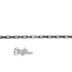 2.5x5.0 mm 925 Sterling Silver Black Rhodium Plated rectangular cable chain, Silver chain, Black Rhodium, Jewelry making - 1 Ft (30 cm)
