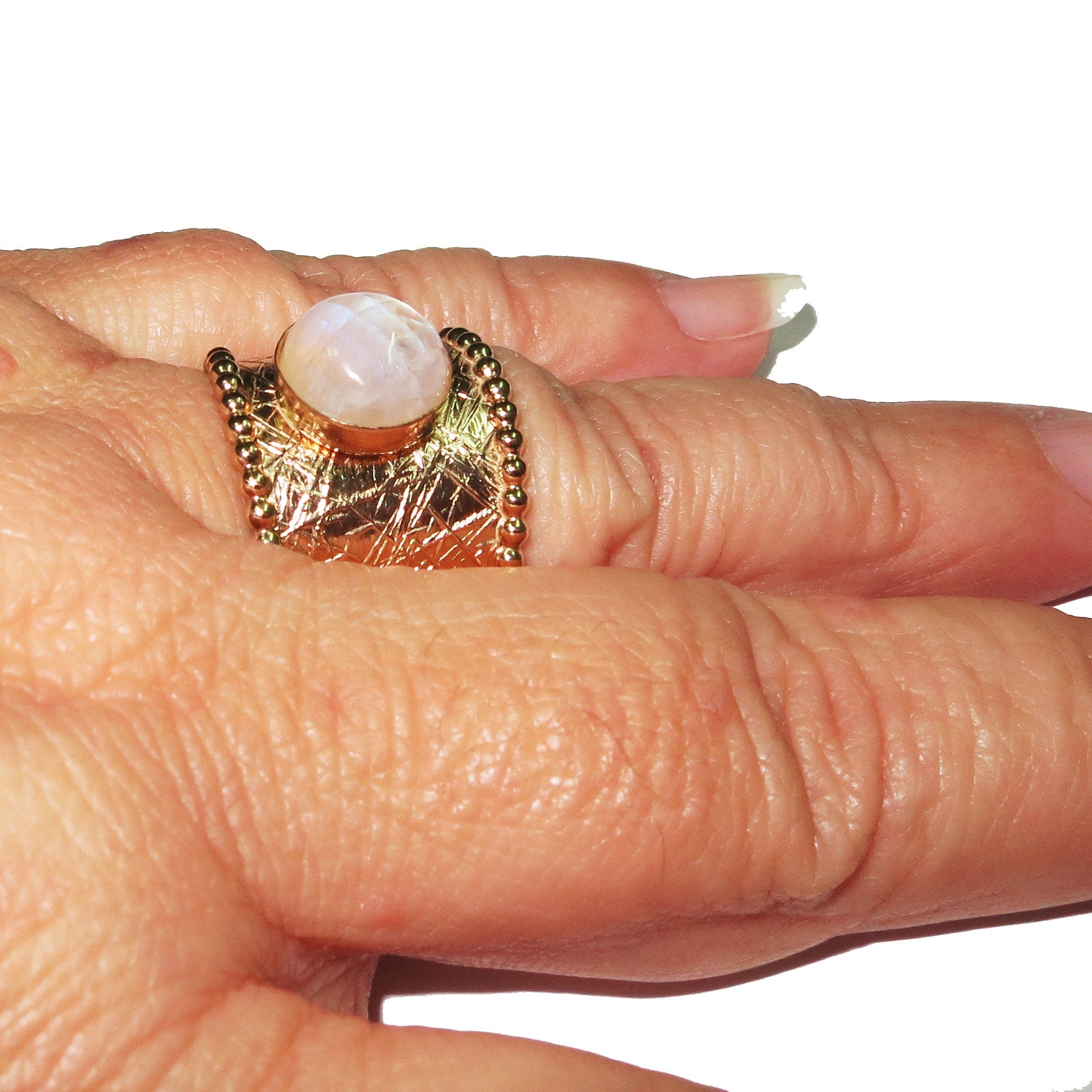 14K Gold Filled handmade moonstone ring size 8, Handmade gold filled ring, Pearl wire, Natural moonstone, gold filled ring, white gemstone