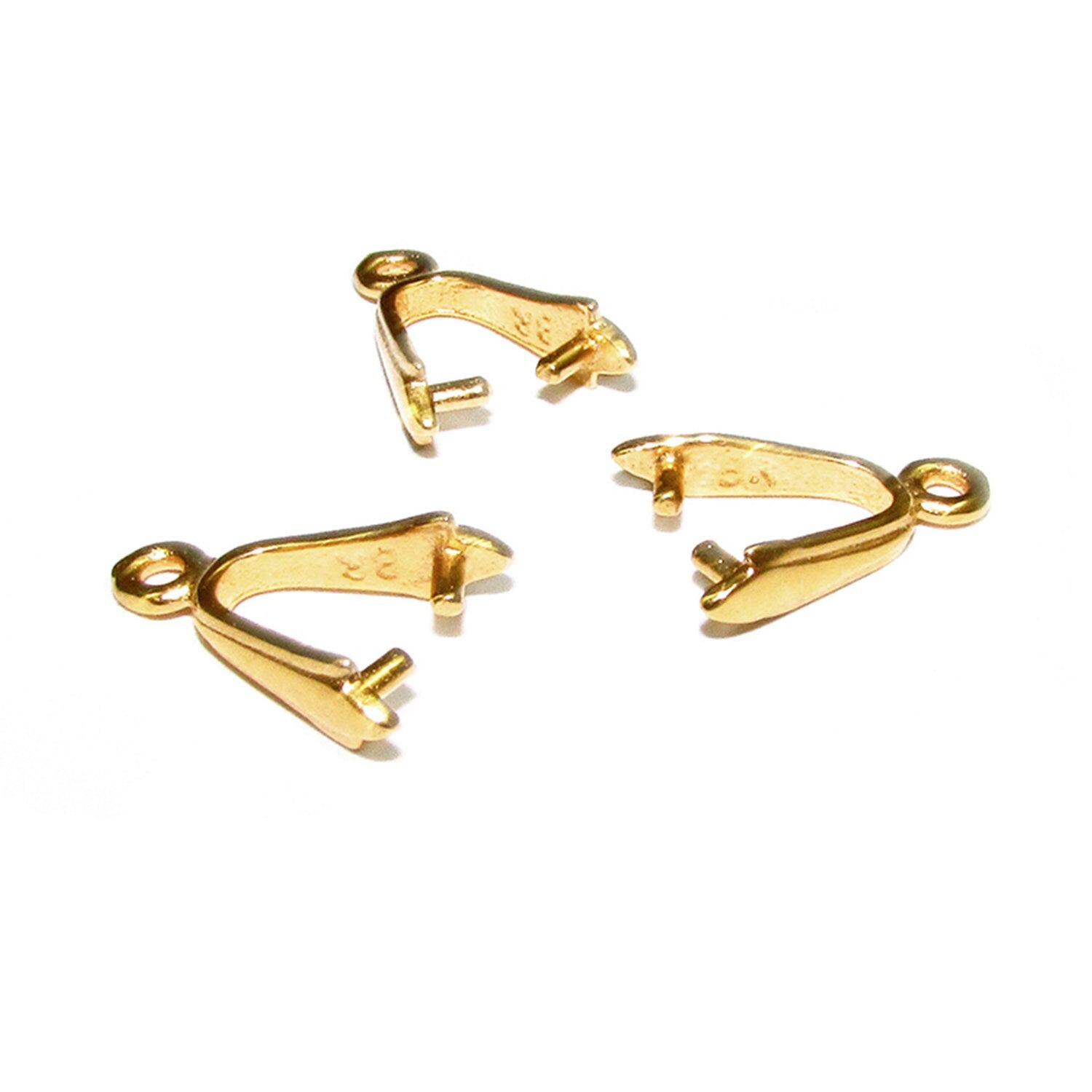 14K Yellow gold filled Pinch Pendant Bail, Bail with hook, bail with loop, Bail, Gold filled, Bail gold filled, Bail finding - 1 piece