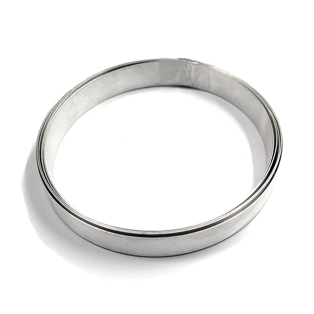 999 fine silver bezel strip wire thickness 0.3 mm (28 GA), Width 3.0 - 10.0 mm, Bezel strip, Fine silver, Jewelry making - 4 inch (10 cm)