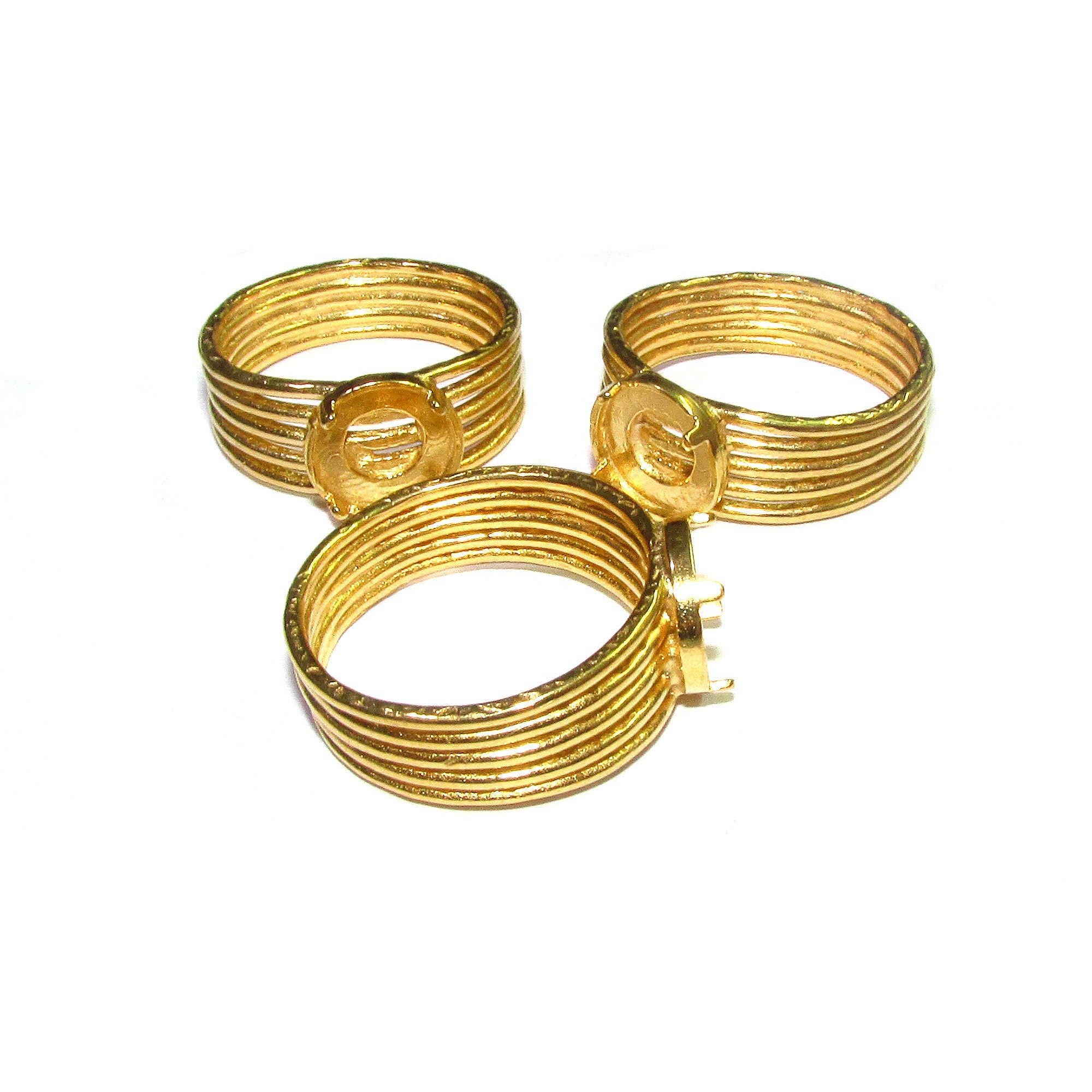 14K Yellow gold filled blank ring with bezel cup 8mm size 6, 7, 8, base ring, bezel cup, setting, gold filled ring, Jewelry making - 1 piece