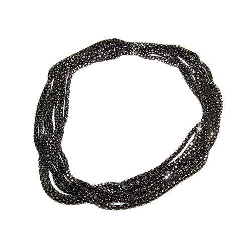 1.2 mm Sterling Silver Black Rhodium Plated beading chain, beading chain, Silver chain, Jewelry making, Black silver chain - 1 Ft (30 cm)