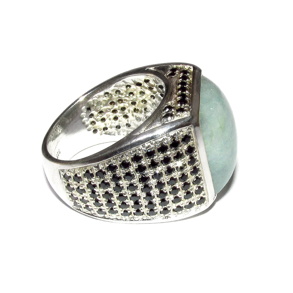 Amazonite man handmade ring 925 sterling silver size 9 1/2, single copy, sterling silver, natural Amazonite, man ring, Handmade ring
