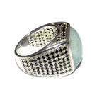 Amazonite man handmade ring 925 sterling silver size 9 1/2, single copy, sterling silver, natural Amazonite, man ring, Handmade ring