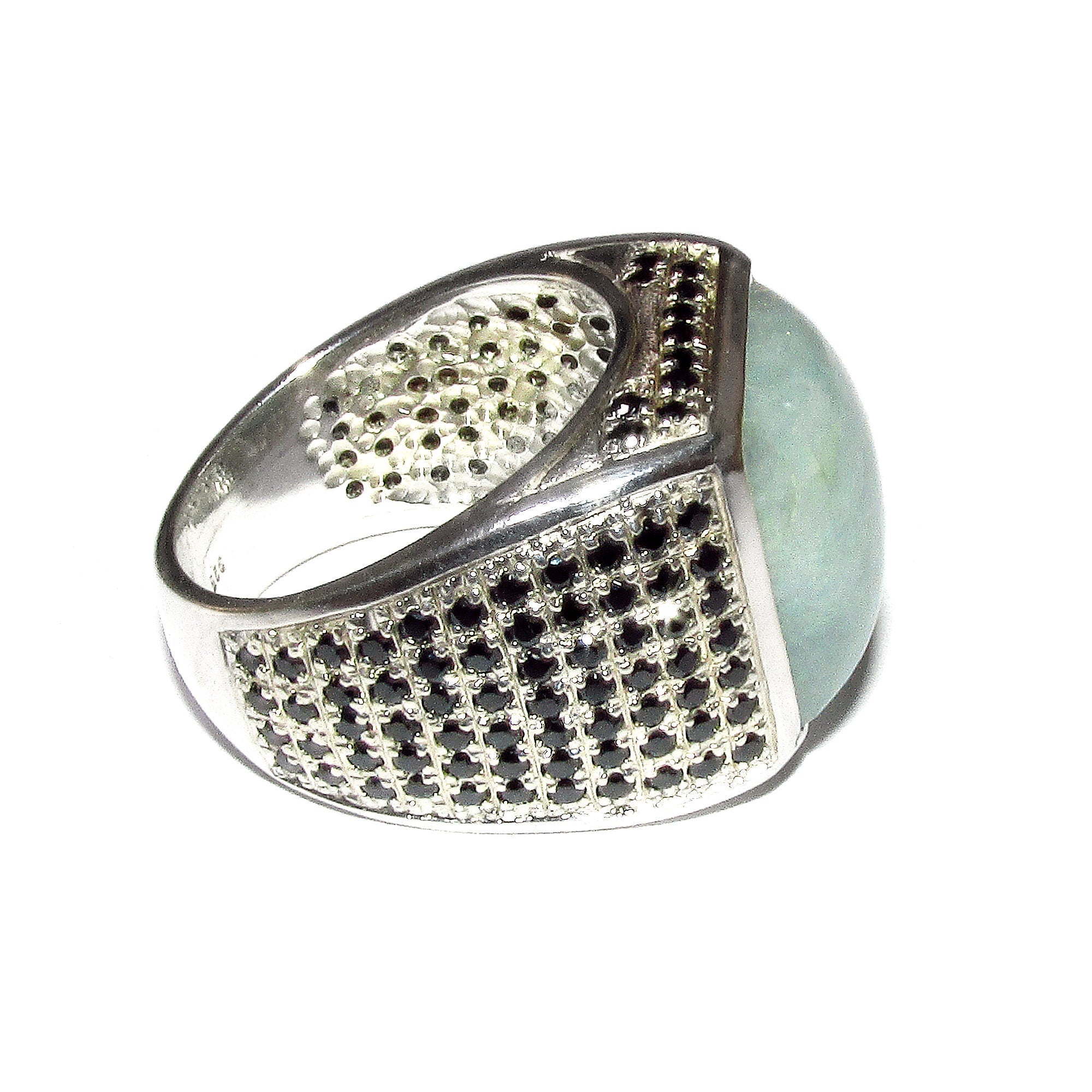 Amazonite man handmade ring 925 sterling silver size 9 1/2, single copy, sterling silver, natural Amazonite, man ring, Handmade ring