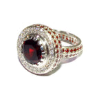 Statement Garnet ring 925 sterling silver size 8, Handmade ring, single copy, sterling silver, Garnet ring,  silver ring, red gemstone