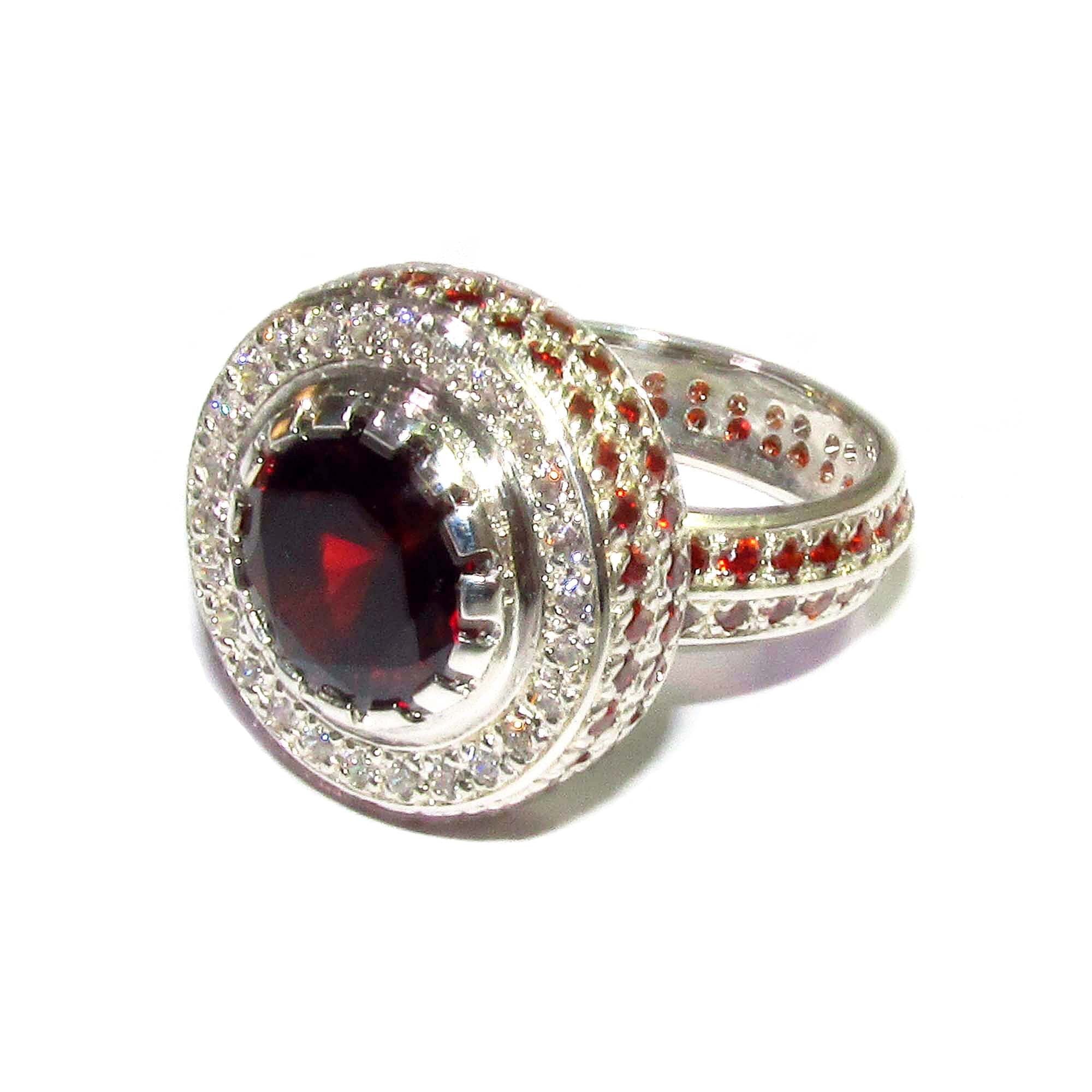 Statement Garnet ring 925 sterling silver size 8, Handmade ring, single copy, sterling silver, Garnet ring,  silver ring, red gemstone