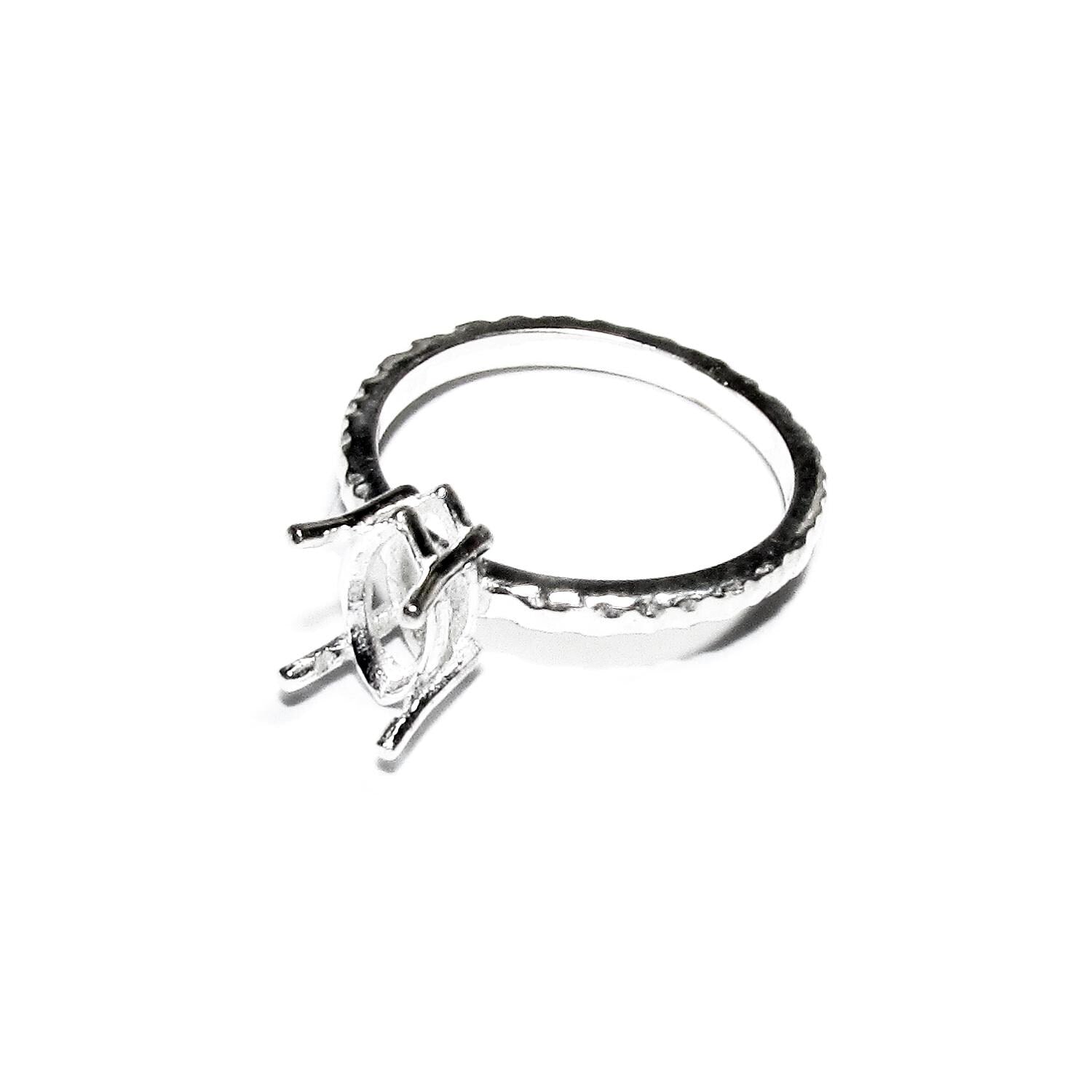 925 sterling silver blank ring with Marquis Prong Setting 5x10mm size 4-11, Jewelry making, base ring, Setting, Prong setting - 1 piece