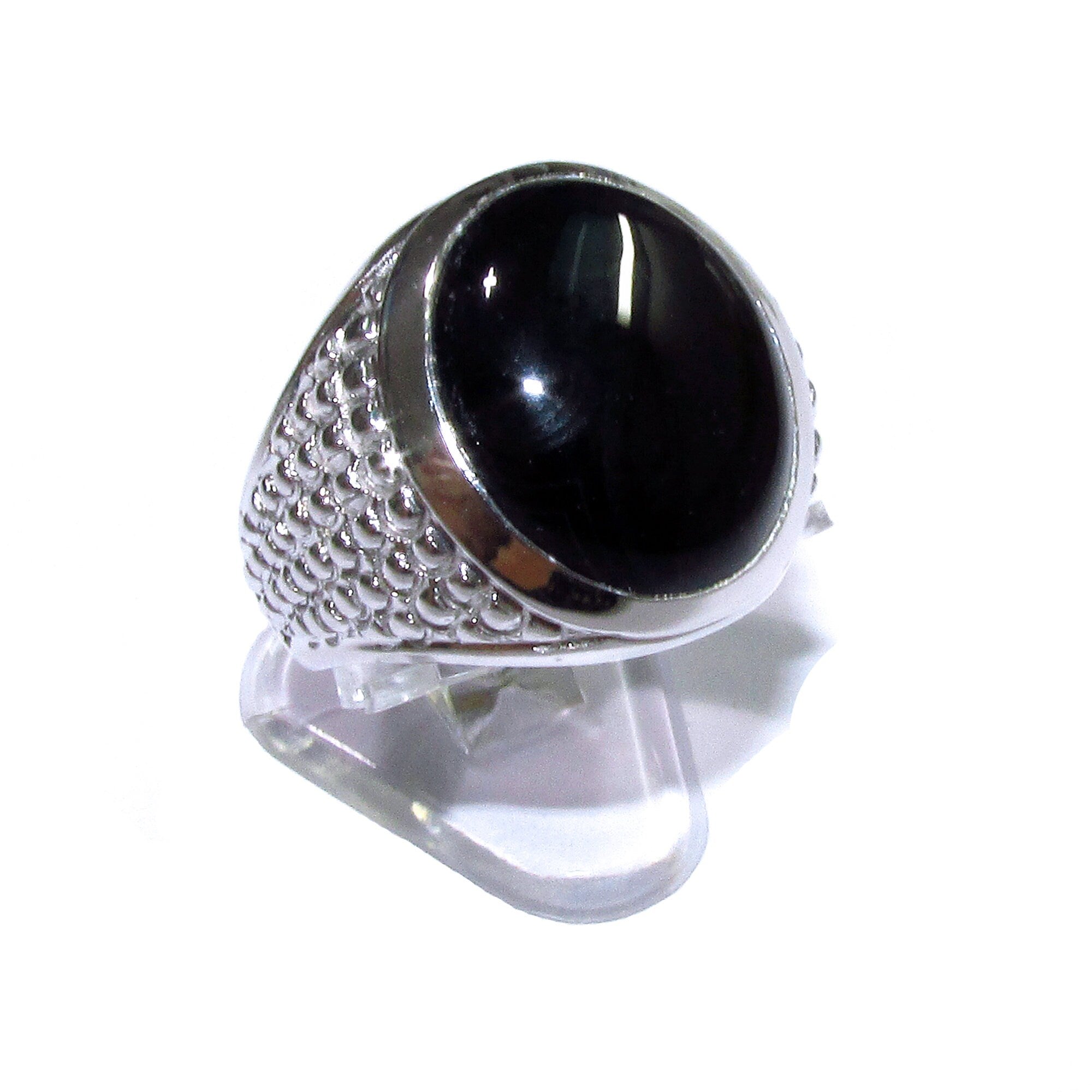 Black onyx ring 925 sterling silver, size 9, Handmade ring, single copy, 925 sterling silver, Black onyx, silver ring, gemstone - 1 piece