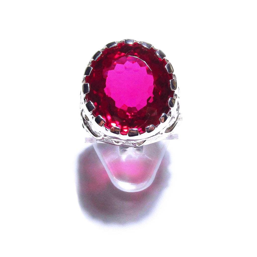 Statement Red topaz ring 925 sterling silver size 8 1/2, Handmade ring, single copy, Red topaz, silver ring, gemstone, Red topaz ring