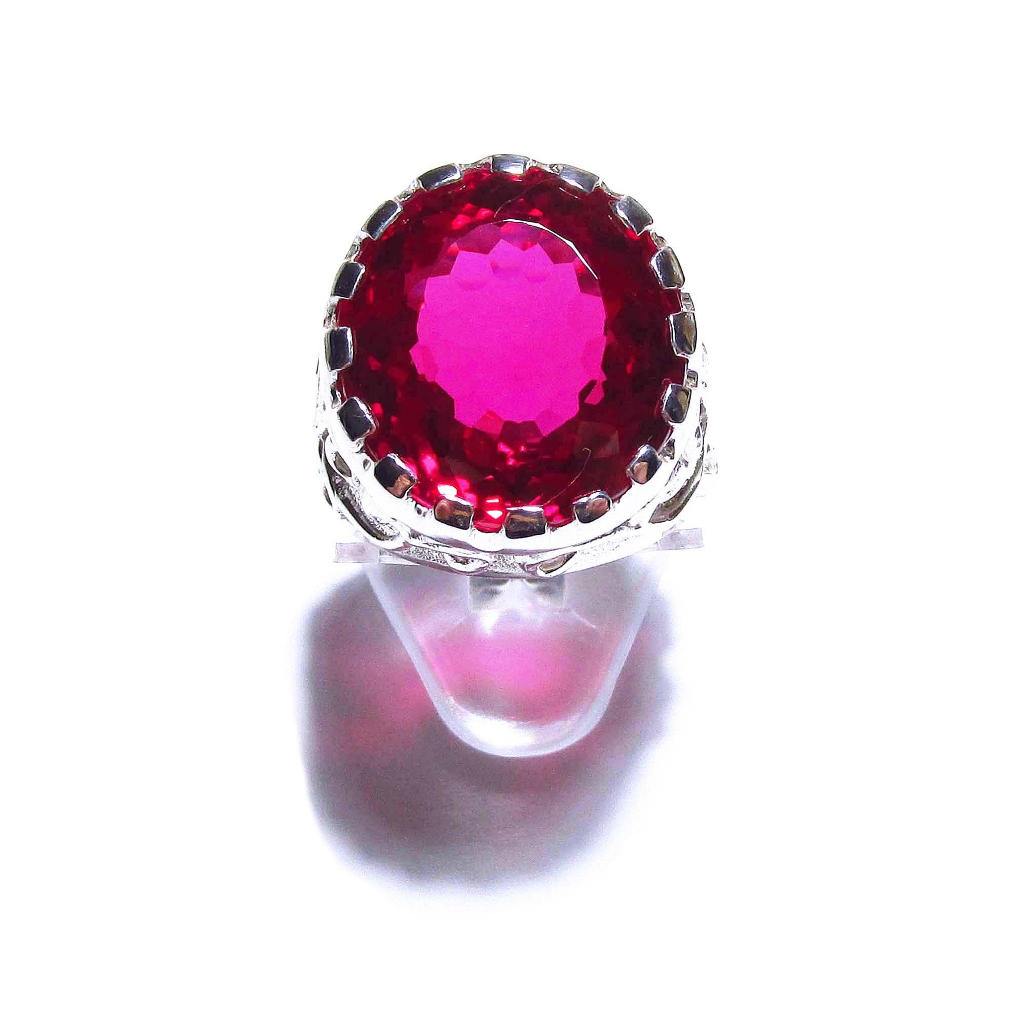 Statement Red topaz ring 925 sterling silver size 8 1/2, Handmade ring, single copy, Red topaz, silver ring, gemstone, Red topaz ring
