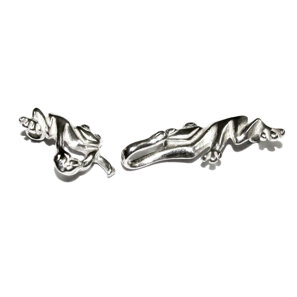 925 Sterling Silver Hook Eye Frog Clasps, Silver clasp, Jewelry making, Hook eye clasp, Sterling silver, Frog clasp - 1 piece