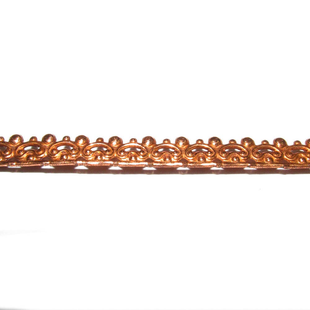 Natural Copper Bezel wire, Gallery wire, Gallery ribbon, Gallery pattern, Natural Copper, Wire, Jewelry making, Setting  - 4 inch (10 cm)